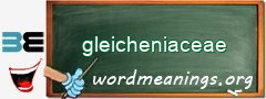 WordMeaning blackboard for gleicheniaceae